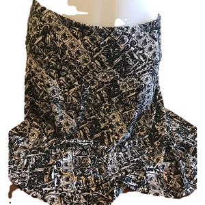 Reitmans White Gray Black pattern Elastic Waistband Midi Skirt size 11